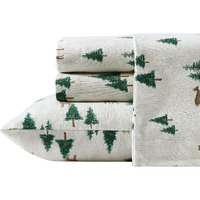 Eddie Bauer - King Sheet Set, Warm Breathable Cotton Flannel Bedding With Deep Pockets, Brushed For Extra Softness, Cozy Home Decor, Oeko-Tex Certified (Deer Hollow, King)