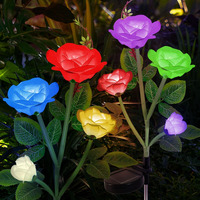 Yshengmian Solar Lights Outdoor For Garden Decor Waterproof - 2 Pack With 8 Rose Lights Decorative 7 Color Changing For Garden Patio Backyard Gifts For Women Mother's Day