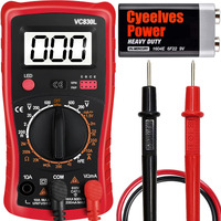 Pocket Digital Multimeter, Multifunction Battery Tester With Lcd Backlight Display, Multimeters With Test Wire Pens, Multimeter With Ac Dc Voltmeter, Voltage Tester Measure Dc Current Resistance Diode