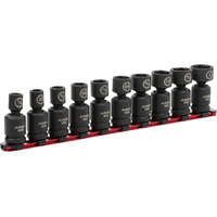 Ares 25137-10-Piece Sae Pinless Universal Swivel Impact Socket Set - 1/2-Inch Drive Swivel Impact Sockets Access Hard To Reach Fasteners - Pinless Design Allows For Smooth Full 360 Degree Action