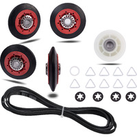 Dryer Repair Kit Drum Roller Idler Pulley Belt Fit For Maytag 3000 Series Mede500Vw1 Mede300Vw1 Medc215Ew1 Med9600Sq0 Med9700Sq0 Medx500Xw0 Medc700Vw0 Medx600Xw0 Mgde500Vw2 Mgdb850Yg1 Medx700Xw0