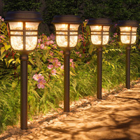 Xmcosy+ Solar Outdoor Lights High Lumens Led Solar Garden Lights With 2 Lighting Modes, Solar Pathway Lights, Ip65 Waterproof Solar Powered For Yard Patio Walkway Driveway (6 Pack, Warm White & Rgb)