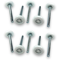Garage Door Rollers, Premium Sealed Nylon, Quiet, Strong, 4"" Inch Stems, 2"" Inch Rollers, 13 Balls | 10 Pack | Bc Precision