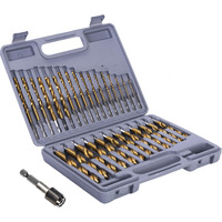 Rogaper 30 Pcs Titanium Impact Drill Bit Set, Hex Shank Drill Bit Set For Wood, Steel, Metal, And Plastic With Quick Change Design, Hss Titanium Twist Drill Bit With Storage Case, 5/64"" To 1/2""