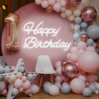 Happy Birthday Neon Sign 16 Inch Reusable Happy Birthday Led Light Up Sign With Dimmable On/Off Switch For Birthday Party Backdrop Decoration And Wall Decor And Birthday Gifts