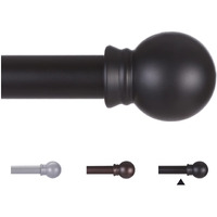 Thestoa Curtain Rods For Windows 48 To 84-92 Inch, 5/8"" Matte Black Curtain Rods, Stainless Steel Small Curtain Rods For Bedroom, Living Room,Kitchen,Farmhouse, Outdoor Curtain Rod Black