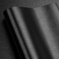Lacheery Black Brushed Stainless Steel Contact Paper 160 X 36 Inch Wide Removable Metallic Wallpaper Peel And Stick Metal Contact Paper For Fridge Kitchen Appliances Countertops Heavy Duty Thick Vinyl
