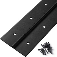 Heavy Duty Piano Hinge 30 Inch X 3 Inch Width, True 0.060'' Thick Stainless Steel Black Piano Hinge For Heavy Duty Cabinet, Door, Toolbox, Wooden Box, Metal Plate, Furniture, Industrial Project