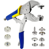 Snap Fastener Tool,Snap Tool For Boat Covers, Heavy Duty Snap Setter Pliers Canvas Snap Fasteners Kit Includes 40 Sets 15Mm Stainless Snaps, Blue