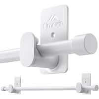 Simewin Curtain Rods No Drilling For Windows 30 To 60 Inches,5/8 Inch Diameter No Drill Small Curtain Rod Set With 3M Adhesive Brackets, White