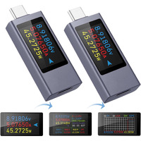 Diymore 2 Pcs Usb C Power Meter Testers,Usb C Tester Power Meter Color Screen,Digital Multimeter,Three Screens Switch To Display Current,Voltage,Cpu Temperature,Usb C Tester,Dc4-30V/0-12A