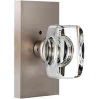 Hiemey Glass Door Knobs Interior With Lock, Crystal Modern Privacy Door Knob For Bedroom Bathroom, Brushed Nickel