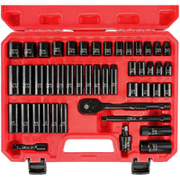 Eaceliy 46Pcs 3/8"" Socket Set, Drive Impact Socket Set, Sae/Metric, Deep & Shallow, Cr-V Steel, 6 Point And 12 Point Sockets With 72-Teeth Reversible Ratchet
