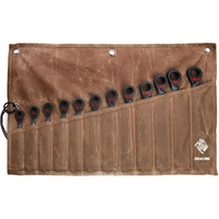 Ironcube Tool Pouch, 12 Pockets Wax Canvas Weatherproof Roll-Up Storage Bag For Wrenches