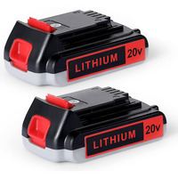 Uadca 2Packs 3.0Ah Replace Battery For Black And Decker 20V Lithium Battery 3000Mah Lbxr20 Lb20 Lbx20 Lbxr2040 Lb2X4020-Ope Lbxr20B-2 Black Decker 20V Max Battery