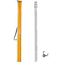 Vevor Aluminum Grade Rod, 9-Feet/8Ths 3 Sections Telescopic Measuring Rod, Double-Sided Scale 1/8In Leveling Rod Stick,Aluminum Alloy Survey Rod With Bubble Level &Carrying Bag For Houses,Walls,Floors