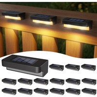 Asomst Solar Deck Lights Outdoor 16 Packs, Led Solar Step Light Waterproof, Solar Powered Fence Lighting Warm White For Stairs Yard Garden Patio Pathway Railing