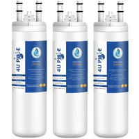 4U Pure Compatible With Wf3Cb Refrigerator Water Filter, Replacement For Pure Source 3, 706465, 242086201, 242086203, 242294501, 242069601, Ap4567491, Wf425, 3 Pack (Height 9 Inches)