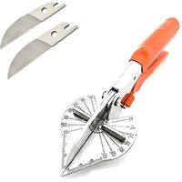 Multi Angle Miter Shear Cutter Hand Tools,45-135 Degree Adjustable Angle Scissors Trim Shears Tools With 2 Extra Spare Blades (Orange)