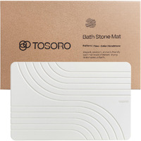 Tosoro - Stone Bath Mat, Diatomaceous Earth Non-Slip Stone Shower Mat - Quick Drying Absorbent Bath Stone Mat - Elegant & Modern Design, Easy To Clean (23.5 X 15 Sandstone)