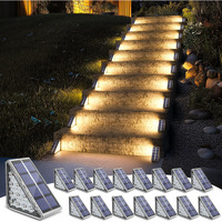 Niorsun Solar Stair Lights Outdoor Waterproof Ip67,16 Pack Solar Step Lights For Outside Auto On Off,Solar Lights For Steps,Stair,Patio,Yard,Porch,Front Door,Sidewalk,Deck Decor,Warm White