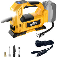 Cordless Tire Inflator Air Compressor For Dewalt 20V Max Battery, 150Psi Portable Led Light Handheld Air Pump With Digital Pressure Gauge For Cars Motorcycles Bikes Sport Balls(Battery Not Included)