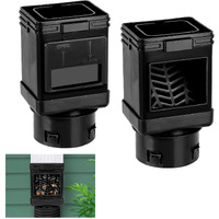 Markbit Downspout Filter, Downspout Leaf Filter, Gutter Downspout Guard, Downspout Screen Filters, Leaf Removers(2Pcs) (Black)