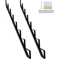 Zwinz Steel Stair Stringer 7 Step, Metal Stair Stringers For Deck Height 57 Inches, Steel Stair Step Riser For Outside Stairs(2Pack)