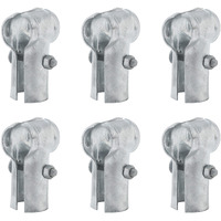 Vivida End Rail Clamps 1-3/8"" X 1-3/8"", End Rail T Clamps Chain Link Fence Fittings, Panel T Clamps For 1-3/8"" Od Pipe, Galvanized Fence Pipe T Clamps, Chain Link Fence Parts, 6 Pcs