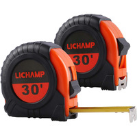 Lichamp Tape Measure 30-Foot, 2 Pack Bulk Easy Read Measuring Tape Retractable Metric/Fractional, Measurement Tape 29.5Ft/9M By 1-Inch