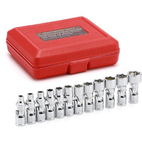 Ementol 12Pcs 1/4"" Drive Universal Joint Socket Set, 6 Point, Metric Universal Flex Socket Set, Cr-V, Swivel Head, 5Mm - 15Mm