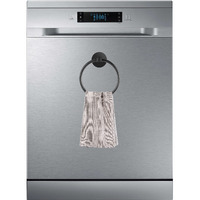 304 Stainless Steel Black Magnetic Towel Ring For Refrigerator, Dishwasher, Laundry Washing Machine, Stove And Etc