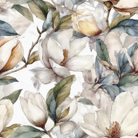 Redamancy White Waterolor Magnolia Floral Green/Blue Leaf Tree Plants Peel And Stick Wallpaper Stick On Contact Paper Vintage Wall Paper Easy Peel Off For Nightstand Drawer Cabinet Renter