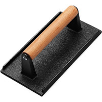 Aiviki Burger Press, Smash Burger Press For Blackstone Griddle, Heavy Duty Cast Iron Rectangular 8.2X4.2In Bacon Grill Press With Wood Handle, Meat Steak Weight For Sandwich, Paninis (Rectangle)