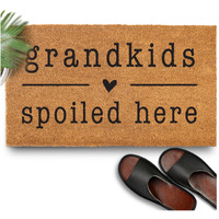Grandkids Spoiled Here Doormat 30X17 Inch, Grandkids Welcome Doormat, Grandkids Welcome Door Mat Outdoors Funny, Welcome Grandparents Door Mat, Grandma And Grandpa Door Mat Grandkids Welcome Mat
