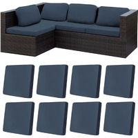 8Pcs Stretch Patio Cushion Covers Outdoor Cushion Covers,Outdoor Couch Cushion Covers Replacement,Outdoor Sofa Cushion Covers Patio Slipcovers Couch Cover,Patio Furniture Cover (Grey Blue,Cover Only)