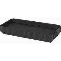Vuwez Plant Saucer Tray, Heavy Sturdy Long Narrow Plastic Plant Saucers Drainage Trays For Indoors No Holes, Plant Drip Trays For Pots Base, Seed Starter Growing Tray (6.5 X 13 Inch, Black)