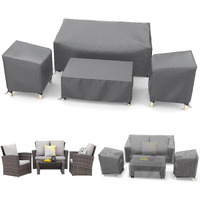 Startwo Outdoor Furniture Cover Waterproof, Patio Furniture Covers 4 Piece Set, Heavy Duty 600D Patio Furniture Set Cover For Chairs, Couch, Table Coffee, Grey