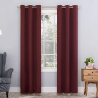 Sun Zero Easton Energy Saving Blackout Grommet Curtain Panel, 40"" X 63"", Wine Red