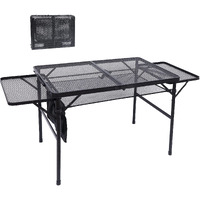 Nice C Grill Table, Outdoor Grill Table, Camping Table, Tailgate Table Adjustable Height & Width, Mesh Bag, Side-Pocket Lightweight, Carry Handle For Outdoor, Picnic, Beach, Indoor