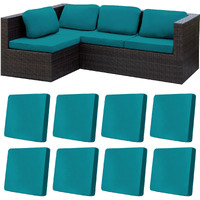 8Pcs Stretch Patio Cushion Covers Outdoor Cushion Covers,For Outdoor Couch Cushion Covers Replacement,Outdoor Covers Patio Slipcovers Couch Cover,Washable Furniture Cover (Peacock Blue,Cover Only)