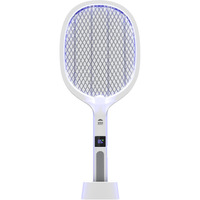 Wbm Smart 2 In 1 Electric Bug Zapper, Mosquitoes Trap Lamp & Racket, Usb Rechargeable Electric Fly Swatter For Home And Outdoor Powerful Grid 3-Layer Safety Mesh Safe To Touch