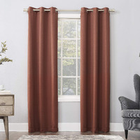Sun Zero Easton Energy Saving Blackout Grommet Curtain Panel, 40"" X 95"", Terracotta Orange