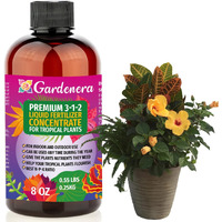 Premium Liquid Tropical Plants Plant Fertilizer - 3-1-2 Concentrate For Indoor Plants And Flowers By Gardenera | Organic Plant Food For Tropical Plants - 8Oz