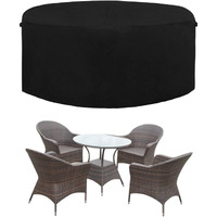 Easy-Going 600D Heavy Duty Round Patio Furniture Cover, Outdoor Table And Chair Set Cover, Waterproof Outdoor Sectional Furniture Set Cover (62"" Diax 28"" H, Black)