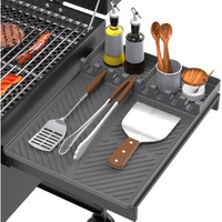 Silicone Grill Mat Compatible With Blackstone, Silicone Griddle Tools Mat With Drip Pad, Spatula Mat For Outdoor Grill Kitchen Counter (Grey)