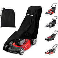 Outdoors Lawn Mower Cover - Heavy Duty 420D Polyester Oxford Waterproof, Uv Protection Universal Fit Push Lawn Mower With Drawstring & Cover Storage Bag, Lawnmower Covers For Outdoor Waterproof, Black