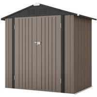 Patiowell 6X4 Ft Outdoor Storage Shed, Garden Tool Storage Shed With Sloping Roof And Double Lockable Door, Outdoor Shed For Garden Backyard Patio Lawn, Brown