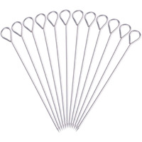 Honshen 8 Inch Stainless Steel Skewers,Roast Goose Needle Barbecue Skewers, Bbq Skewers, Shish Kebab Kabob Skewers 12 Pcs