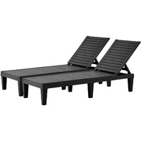 Eunhoo Chaise Lounge Outdoor,Adjustable Pool Lounge Chair With 5 Positions Backrest, Waterproof Sun Loungers For Garden Pool Beach Patio Deck Sunbathing.Black